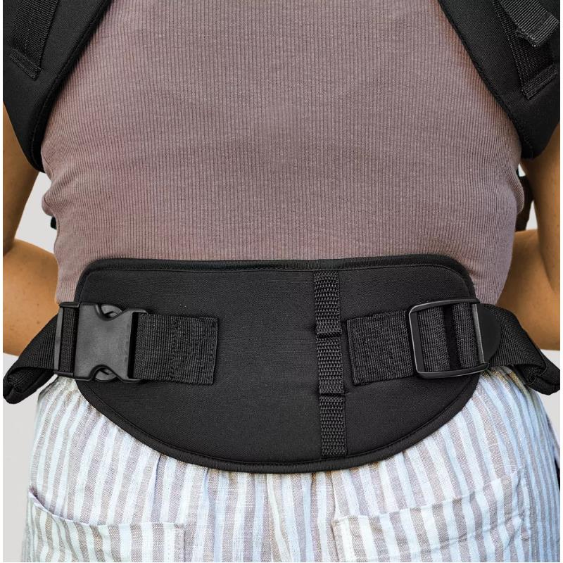 Black waist support band of the Chicco Snugsupport 4-In-1 Infant Carrier, featuring adjustable straps and buckles.