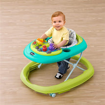Chicco Walky Talky Baby Walker in Circles design, featuring a smiling toddler interacting with colorful toys.