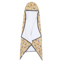 Premium big kid hooded towel featuring a yellow design with Disney Princess characters and white terry cloth interior.
