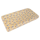 Disney Princess Premium Diaper Changing Pad Cover featuring a yellow background with repeated Mickey Mouse patterns.