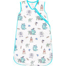 0.5 Tog sleep bag featuring colorful Monsters, Inc. characters, designed for infants 0-6 months with a zip closure.