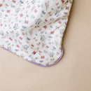Premium 3-layer knit sleep bag featuring a colorful floral and butterfly pattern with Minnie Mouse designs, 1.0 TOG.