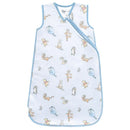 Premium 3-layer knit sleep bag with a blue gingham pattern, featuring Winnie the Pooh and friends illustrations.
