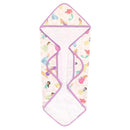 Hooded bath towel featuring Disney Princesses with a soft white inner lining and a colorful outer design.