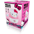 Hello Kitty cool mist humidifier in pink packaging with an illustration of the product on the front.