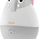 Cute elephant-shaped humidifier with adjustable settings for low, medium, and high mist output by Crane.