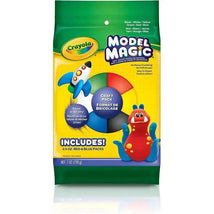Crayola Model Magic Craft Pack featuring a colorful design with modeling material and a playful rocket and creature illustration.
