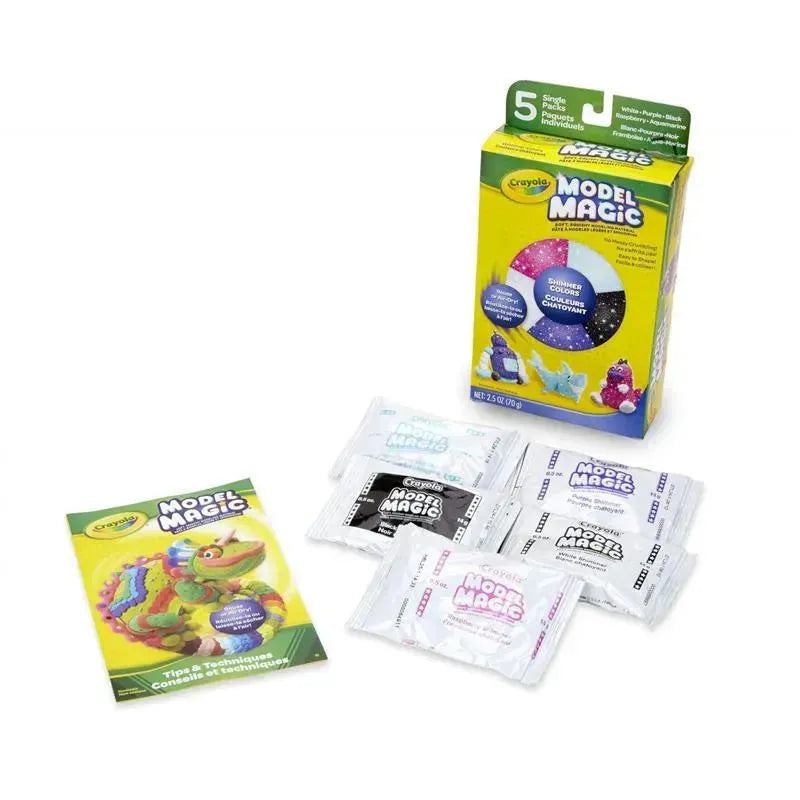 Crayola Model Magic craft kit with five individual packets of modeling material and a guide booklet.