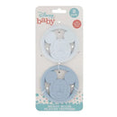 Disney baby silicone teether toy set featuring two Mickey Mouse-shaped teethers on a hanging card.