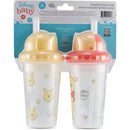Winnie the Pooh 2-pack sipper cups featuring pop-up straws and playful designs of Pooh and bees.