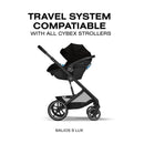 Cybex Aton G2 Swivel Infant Car Seat in Stormy Blue, designed for use with all Cybex strollers.