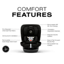 Cybex Callisto G 360° Rotating All-in-One Convertible Car Seat in Moon Black, featuring comfort and safety details.