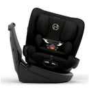 Cybex Callisto G 360 Select Rotating All-In-One Convertible Car Seat features a sleek black design with side-impact protection and adjustable headrest.