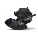 Cybex Cloud T Infant Car Seat in Sepia Black, featuring a protective canopy and adjustable handle.