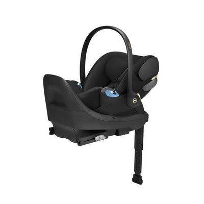 Cybex Cloud T infant car seat with Sensorsafe technology, featuring a sleek black design and an adjustable handle.