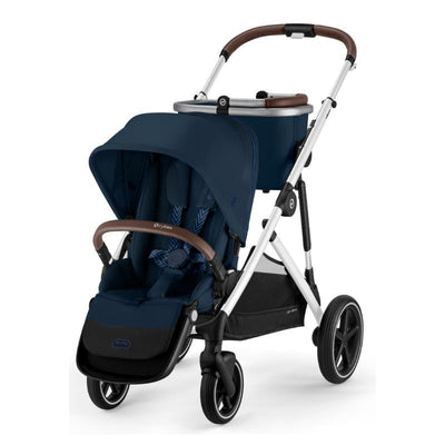 Cybex - Gazelle S 2 Single-to-Double Stroller, Silver Frame/Ocean Blue Image 1