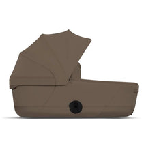 Cybex Mios/Coya Fold Lux Carry Cot in Coconut Brown, featuring a protective canopy and a smooth, sleek design.
