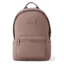 Large Dagne Dover Dakota backpack in dune color, featuring a front zipper pocket and a stitched logo on the front.