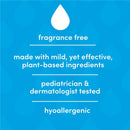 Dapple Baby Breast Pump Soap, fragrance-free, highlights its mild, plant-based ingredients, and is pediatrician and dermatologist tested.