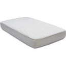 Fitted baby crib mattress pad cover in white, featuring a quilted surface and designed for infant comfort and protection.