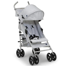Lightweight grey Delta Gap Classic Umbrella Stroller with a padded seat and adjustable canopy, featuring four wheels.