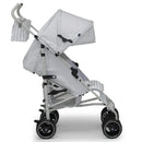 Grey Delta Gap Classic Umbrella Lightweight Stroller with a canopy and storage bag.