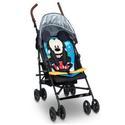 Delta Mickey Mouse stroller insert featuring a colorful design with Mickey Mouse and safety straps.