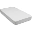 Delta Sertapedic crib mattress pad cover, featuring a textured white surface designed for stain resistance and easy cleaning.