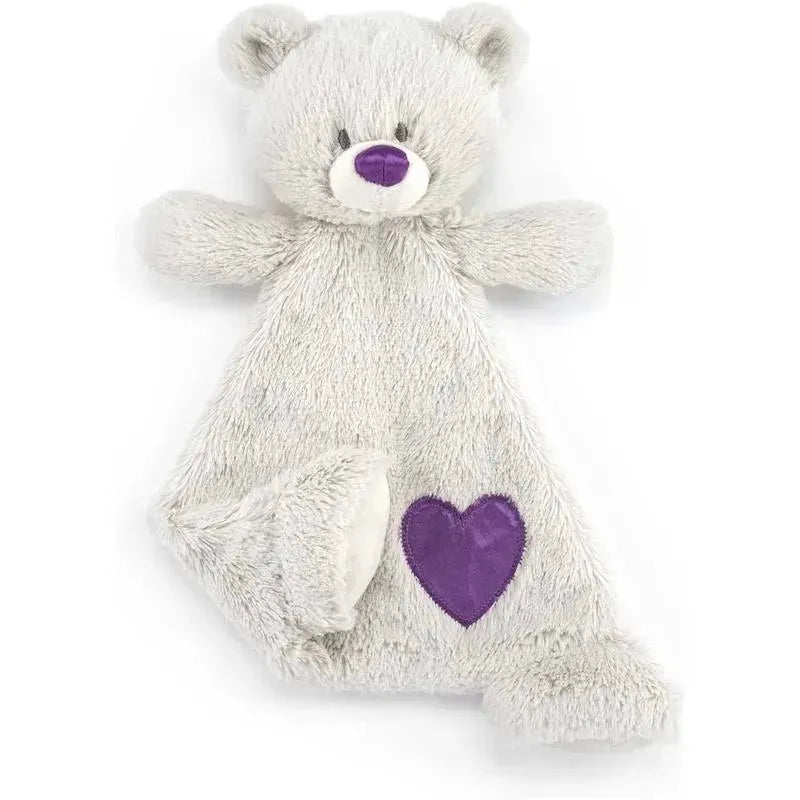 DEMDACO - Birthstone Amethyst and Grey, Stuffed Animal Blankie Bear February Image 3