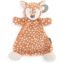 Cozies Fiona Fawn stuffed animal rattle blankie, featuring tan and white polka dots with soft, plush fabric.