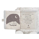 Demdaco Goodnight Prayer Lamb featuring a soft fabric design with a prayer text and illustrated lambs sleeping under a night sky.