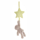 Musical pull toy featuring a sloth hanging from a light green star, designed to entertain and soothe infants.