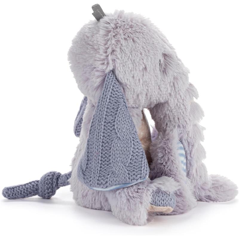 Soft purple elephant plush toy with knitted ears and a tail, part of the Demdaco Oddball Mini collection.