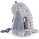 Soft purple elephant plush toy with knitted ears and a tail, part of the Demdaco Oddball Mini collection.