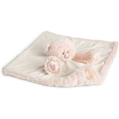 Demdaco - Teddy Rattle Blankie, Pink Image 2