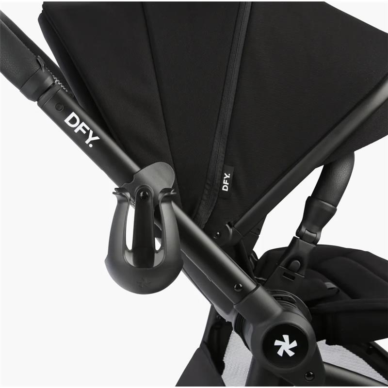 Black cup holder attachment for the DFY - R1 stroller, designed for convenience and easy access to beverages.