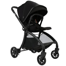 Single R1 stroller in black with a large canopy, adjustable seat, and storage basket underneath.