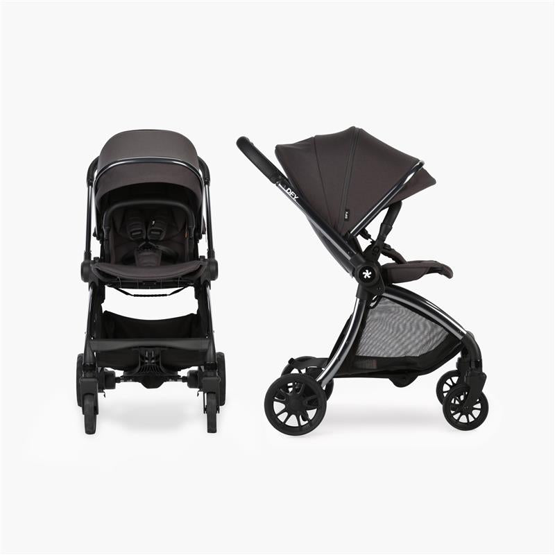 Single DFY - R1 stroller in grey, featuring a reclining seat, adjustable canopy, and dual wheels for smooth mobility.