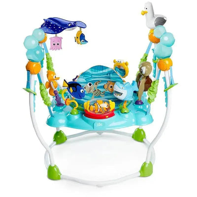 Disney Baby Finding Nemo Sea of Activities Jumper featuring colorful aquatic characters and engaging toys for infants.