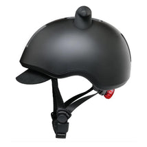 Black Doona F25 - Liki Helmet featuring a visor, adjustable straps, and a rear adjustment dial for comfort.