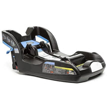 Doona LATCH Car Seat Extra Base with adjustable anchors and safety labels for secure installation and use.