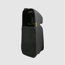 Black Doona X Storage Basket featuring a zippered front pocket for convenient storage. Ideal for carrying essentials.