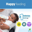 Dr. Brown 3Pk Anti-Colic Options+ Baby Bottle with Level 1 Nipple shown with a baby feeding, featuring awards and BPA-free label.