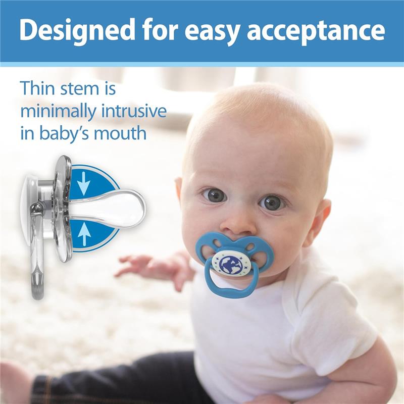 Dr. Brown 4Pk Advantage Glow-in-the-Dark Baby Pacifier, Stage 2, The Dark Blue Nature Image 4