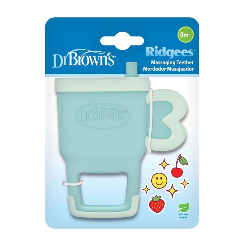 Dr. Brown Ridgees Blue Tumbler Massaging Teether