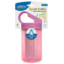 Dr. Brown Sport Bottle, 12oz, pink with removable freezer stick, soft spout, no-spill closure, keeps drinks cool.