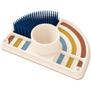 BPA-free silicone mat with organized grooves and a raised scrubbing area for drying and prepping bottles.