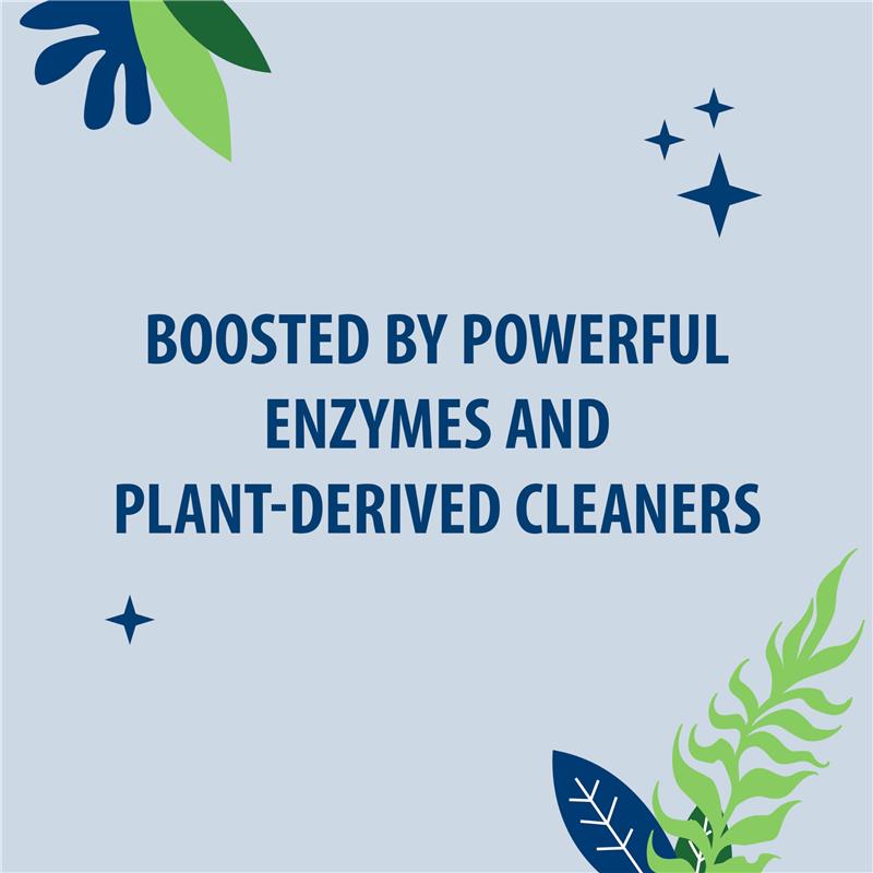 Fragrance-free baby soap description highlighting powerful enzymes and plant-derived cleaners for safe cleaning.