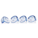 Dreambaby Deluxe Corner Cushions in a 4-pack, featuring translucent blue rounded corner protectors.