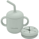 Dreambaby Drink & Snack Cup in seafoam with a straw and two handles, plus a detachable snack lid.